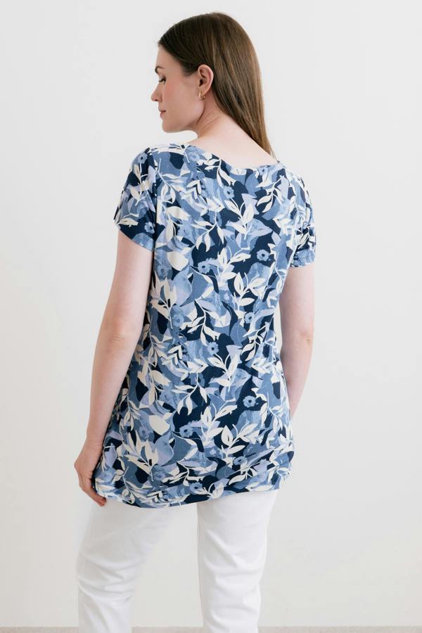 Lily & Me Pier Short Sleeve Jersey Print Tunic Navy