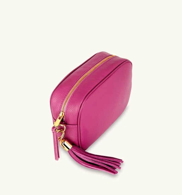 Apatchy London The Tassel Leather Crossbody Bag - Barbie Pink