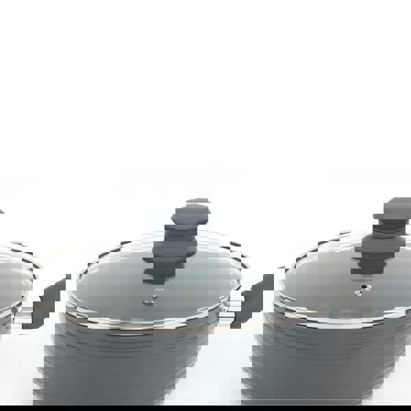 Gr8 Home Grey 8 Piece Ribbed Cookware Set Non Stick Induction Pans Saucepans Cooking Pots