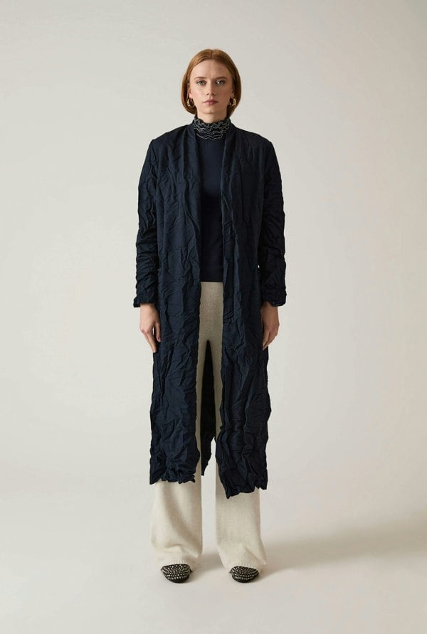 James Lakeland Crinkled Navy Cardigan