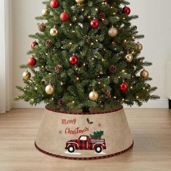 Garden Greatness Merry Christmas Burlap Tree Collar