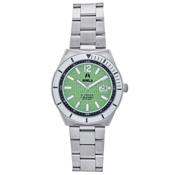 Shield Condor Bracelet Watch w/Date - Green - SLDSH118-4