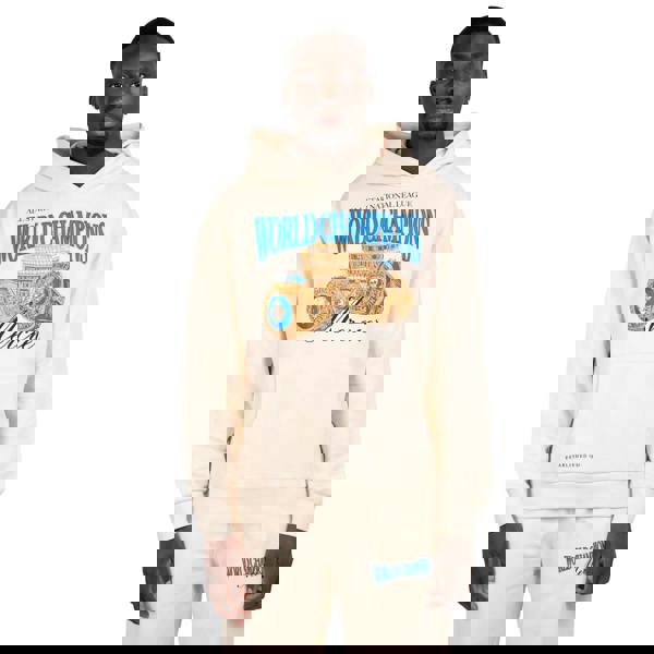 Mercier Mens Champions Ring Hoodie - Ecru