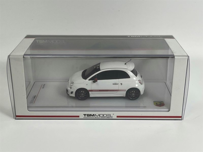 TSM Fiat Abarth 595 Gara White 1:43 Scale TSM 430616