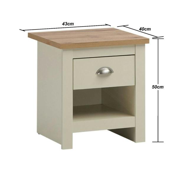 Timber Art Design Lisbon 1 Drawer Bedside Cabinet Bedroom Furniture Nightstand Table