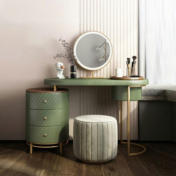 Rit Concept Tandy Dressing Table, Green/ White/ Black And Gold