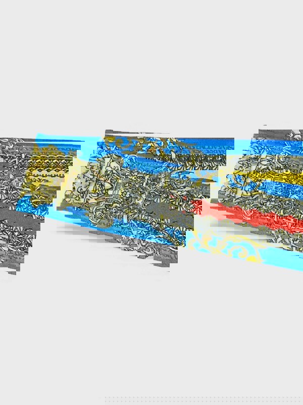 Versace Silk Pattern Neckerchief Blue Gold