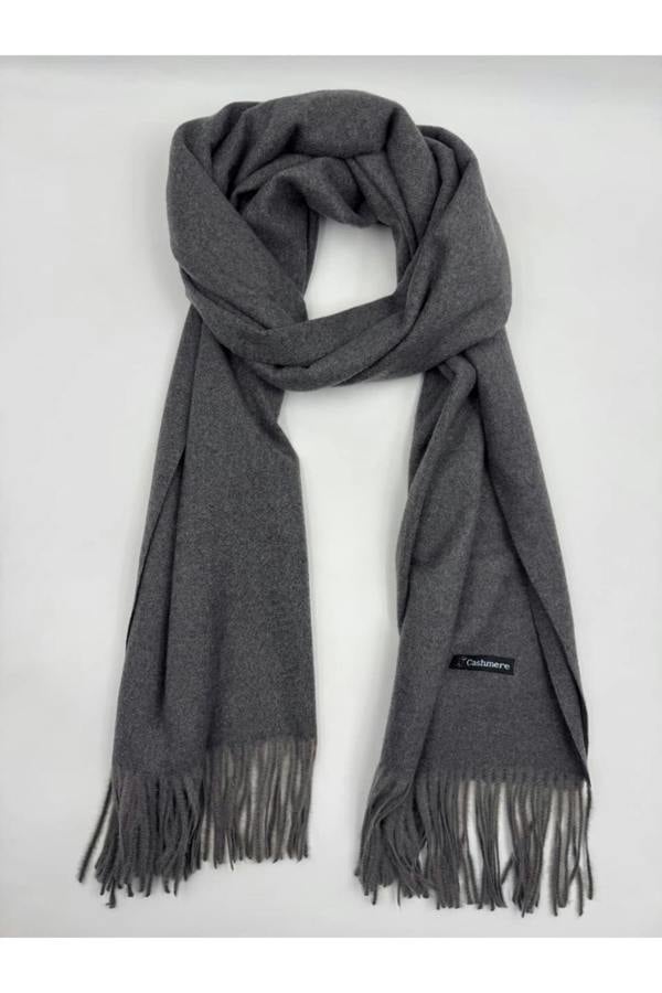Dyzi Reversible Cashmere-Feel Scarf Double Faced Charcoal Grey