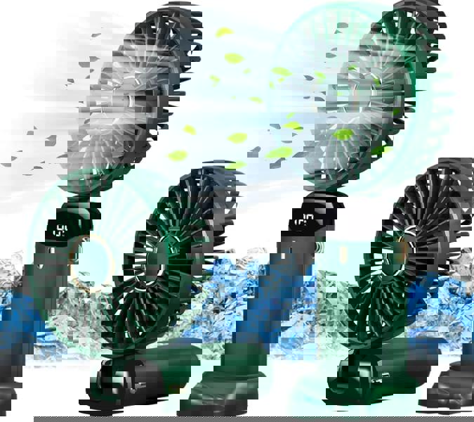 Dragodirect Rechargeable 2-in-1 Mini Fan with LED Light Handheld and Table Use USB-C