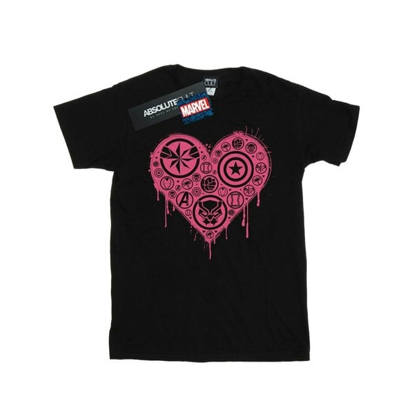 Marvel Womens/Ladies I Heart Avengers Cotton Boyfriend T-Shirt - Black