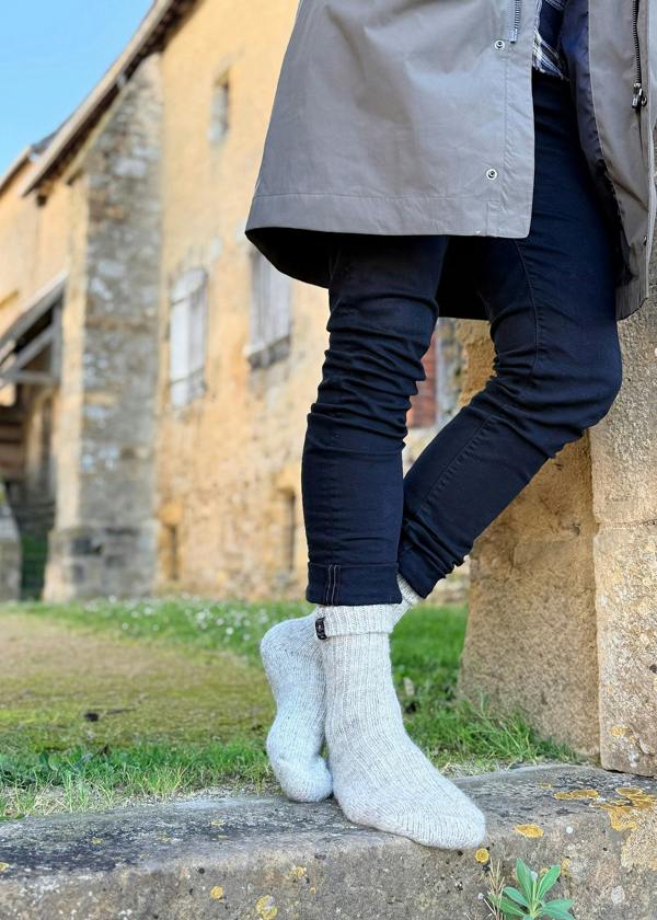 Jemsox British Wool Boot Socks – Light Grey Natural | 100% British Wool Luxury Boot Socks