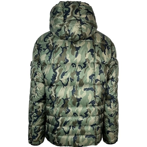 Plein Sport Small Circle Logo Quilted Jacket - Camo Green