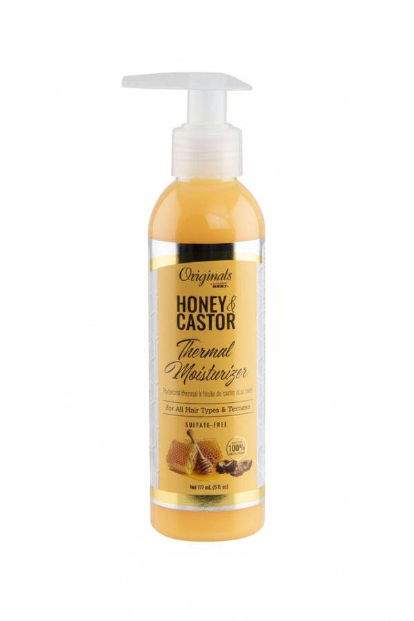 Moisturizing hair cream with honey and castor oil for heat protection