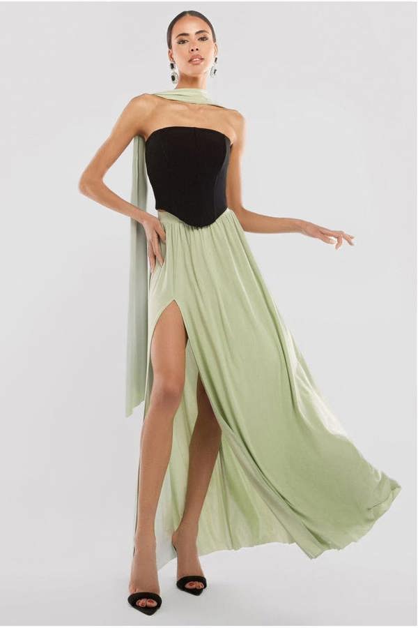 Side Split Soft Touch Maxi Skirt SK41