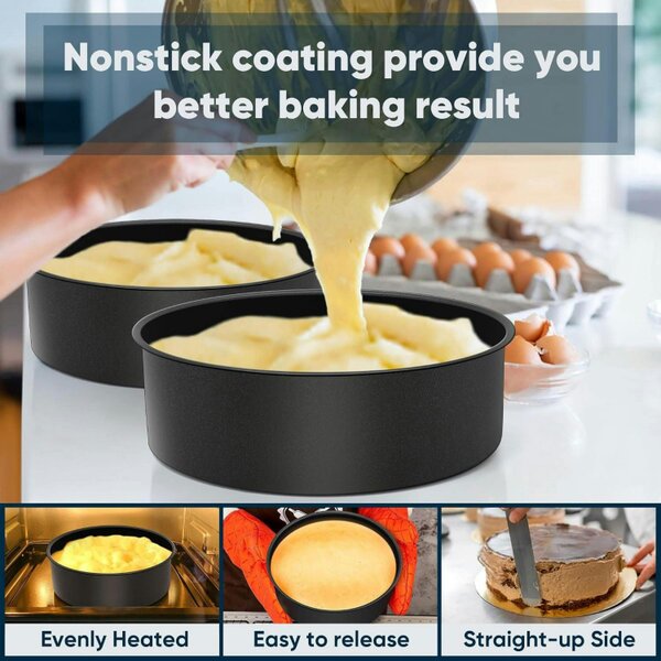 Dyzi 22cm Round Deep Cake Mould Non-Stick Stainless Steel Baking Pan