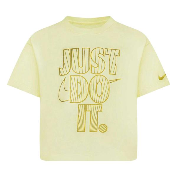 Nike Girls Shine Boxy T-Shirt - Cream - 