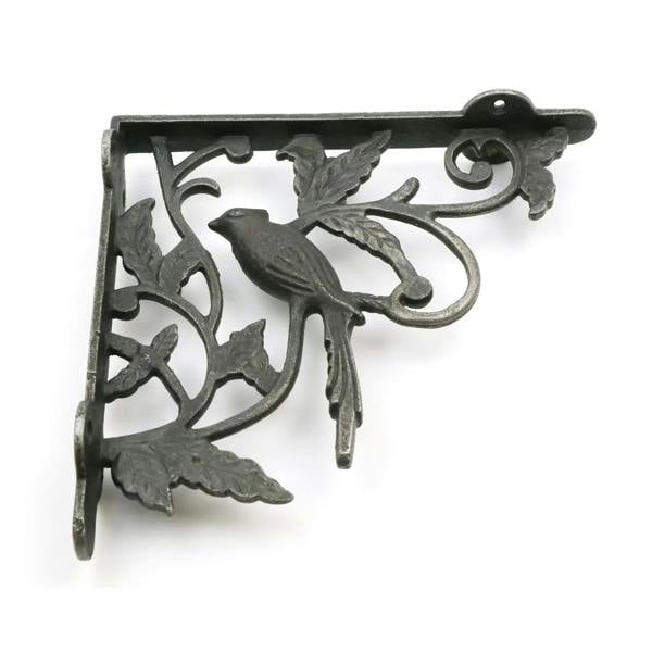 Pair of Antique Cast Iron Decorative Bird Shelf Brackets - 180mm x 190mm
