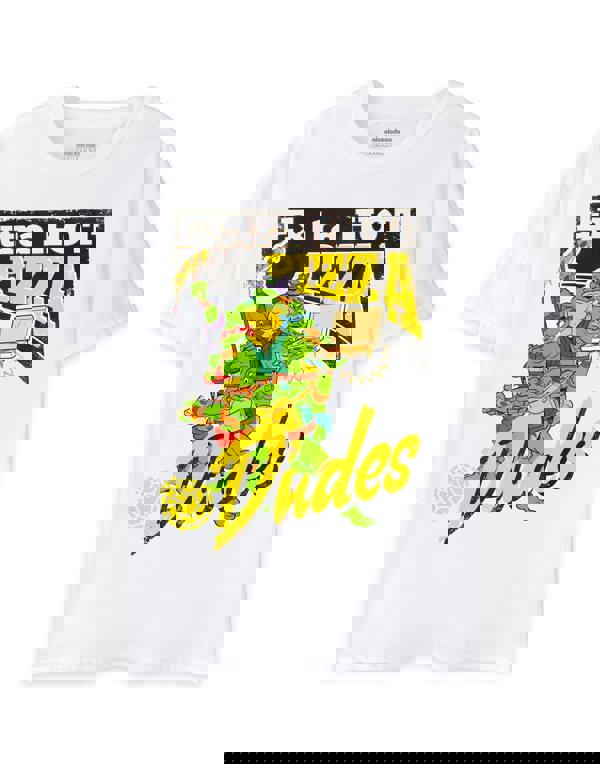 Teenage Mutant Ninja Turtles Mens White Pizza Dudes Short Sleeved T-Shirt