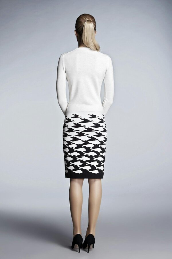 Sea & Sky knitted jacquard dress in cream