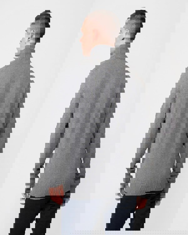 GANT Mens Casual Cotton Half Zip Jumper - 92 Dark Grey Melange