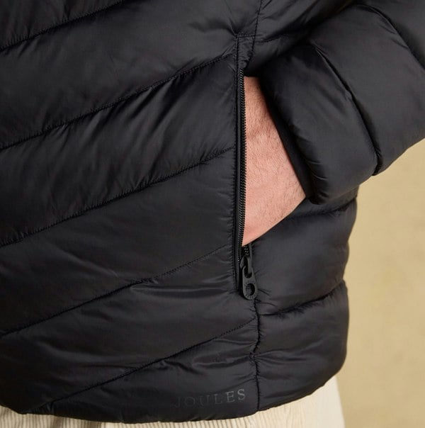 Joules GARRETT Mens Showerproof Padded Jacket Black