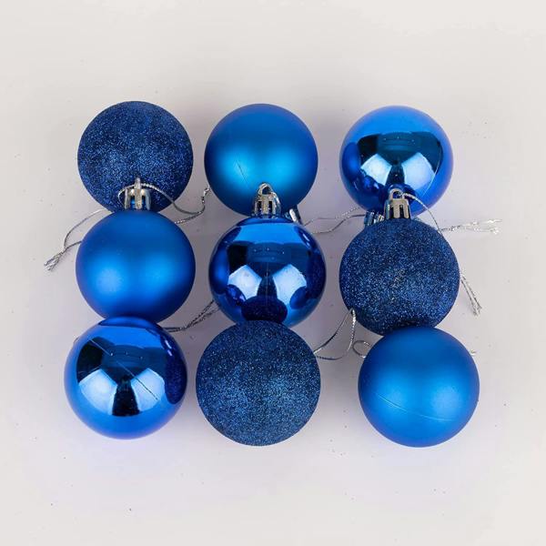 Shatterproof Blue Christmas Baubles, 5cm Festive Tree Decorations in 9 Pack and 18 Pack Options image 7