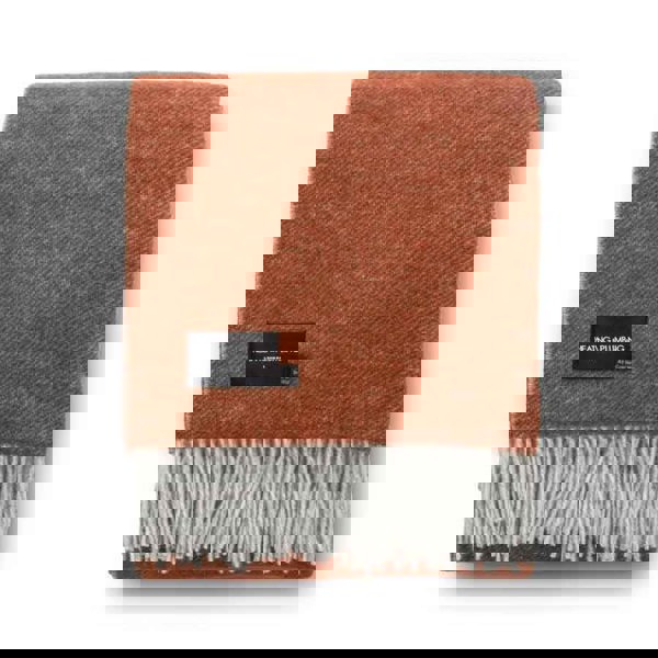 Heating & Plumbing London The Loft - Pure New Wool Throw - Reversible Brick / Grey