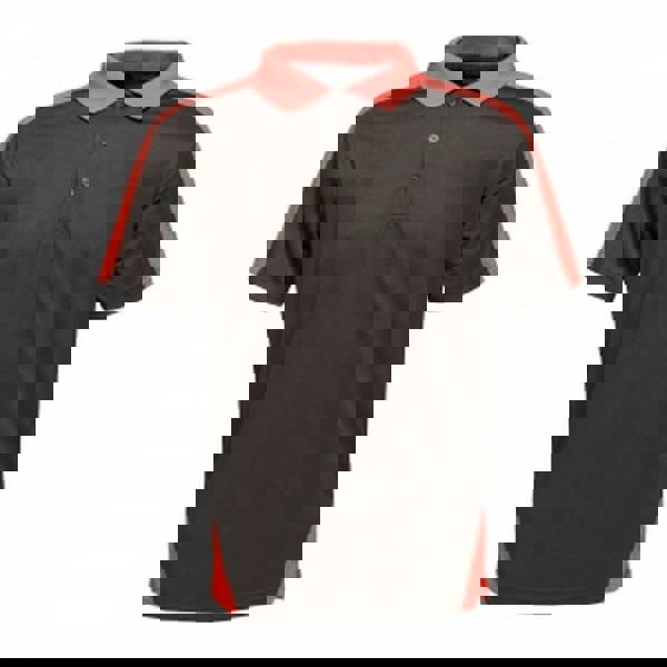 Regatta Professional Mens Contrast Coolweave Polo Shirt - Black/Classic Red - 