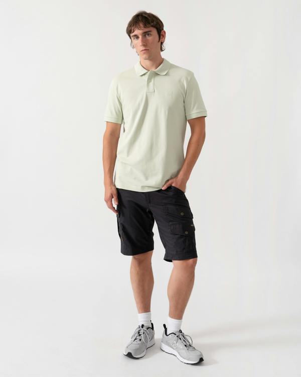 BOSS Orange Passenger Mens Stretch-Cotton Slim-Fit Polo Shirt with Logo Patch - Open Green 384