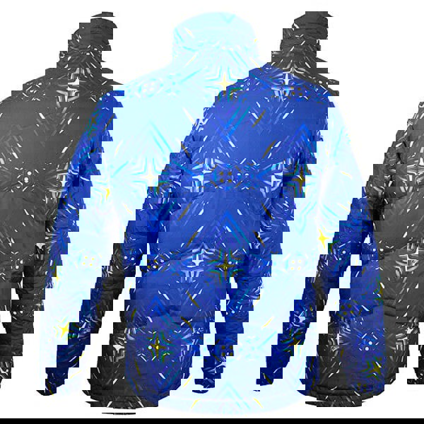 David WeJ Ethnic Print Padded Bomber Jacket - Blue Multi