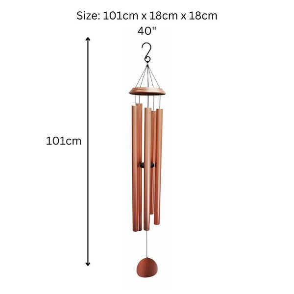 EDH Door Hardware Concerto Musical Wind Chime – 40" Rose Gold (101cm x 18cm x 18cm) | Extra-Large Deep-Tone Metal Wind Chime