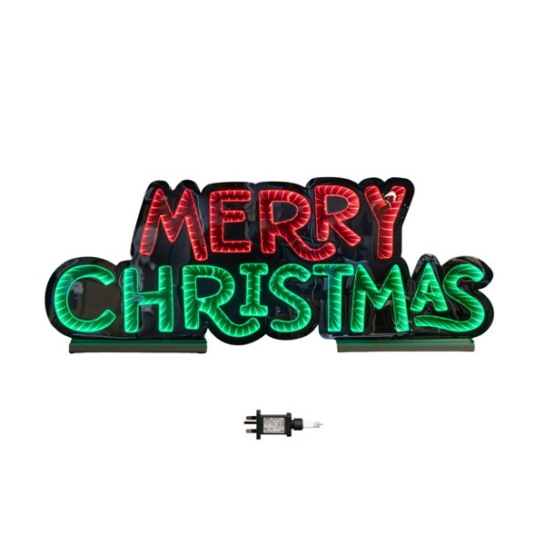 Samuel Alexander 1m Light up Merry Christmas Infinity Light Decoration with Red and Green LEDs