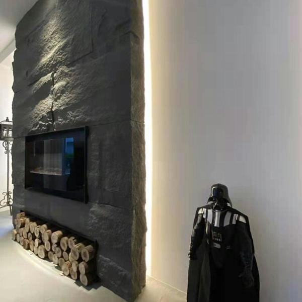ENER-J Black Slate Rock Hard PU Wall Panel,  Size:1200 x 600 x 60 mm (Pack of 2)
