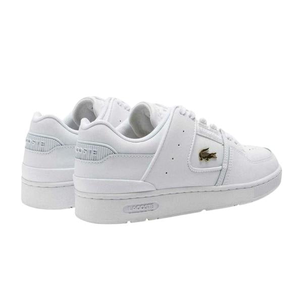 Lacoste Mens Court Cage Leather Trainers - White Gold - 