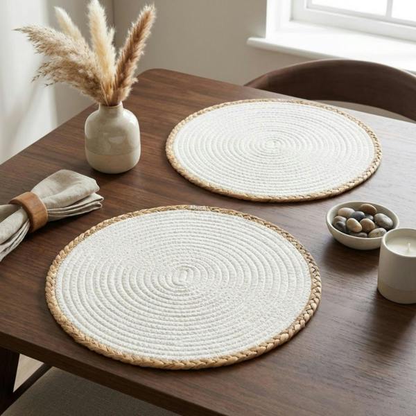 Garden Greatness 2 Pack Woven Rim Dining Placemats