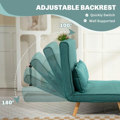 Wyld Haus Baroma Tadi Linen Look Green 2 Seater Sofa Bed