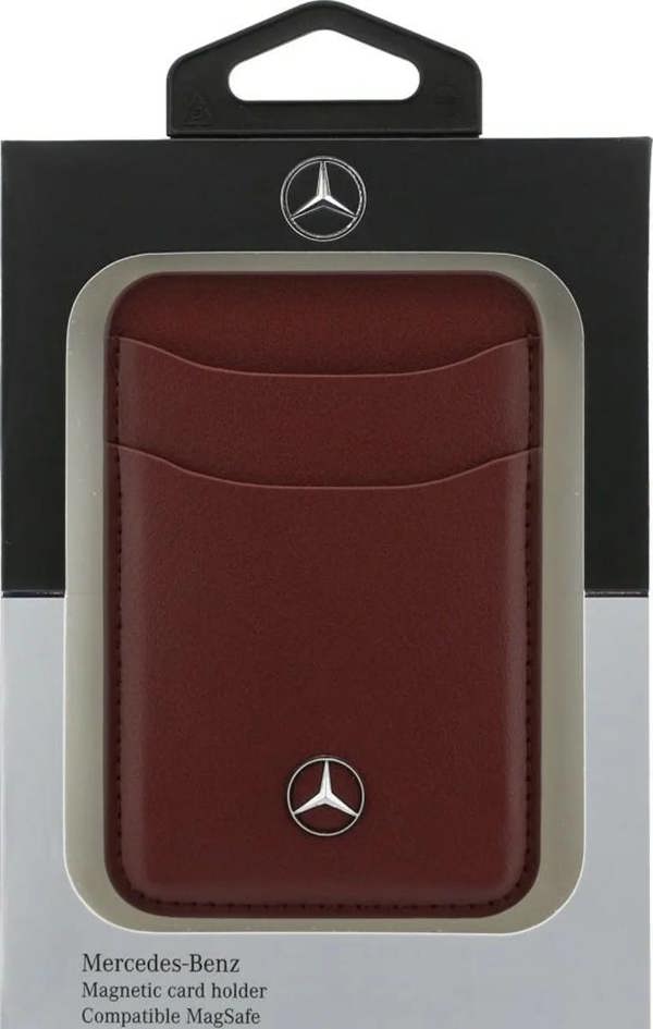 Mercedes Benz Leather Magnetic Card Holder Red - MECSMPUDCSR
