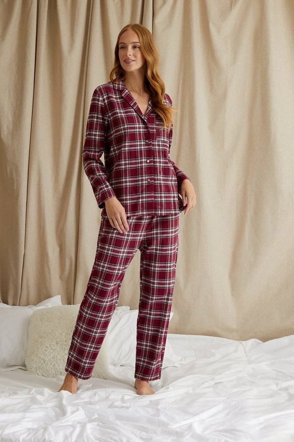 Plaid Pyjama Set in BordeauxNightwear