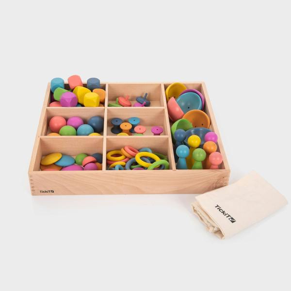 tickit Rainbow Wooden Super Set + Wooden Sorting Tray (7- Way)