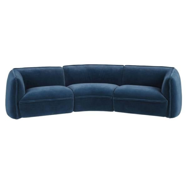Angel Cerdá 3-Seater Dark Blue Velvet Sofa 6372