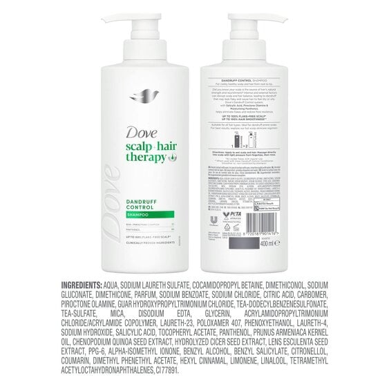 Dove Scalp + Hair Therapy Dandruff Control Shampoo & Conditioner 400ml, 6 Pack