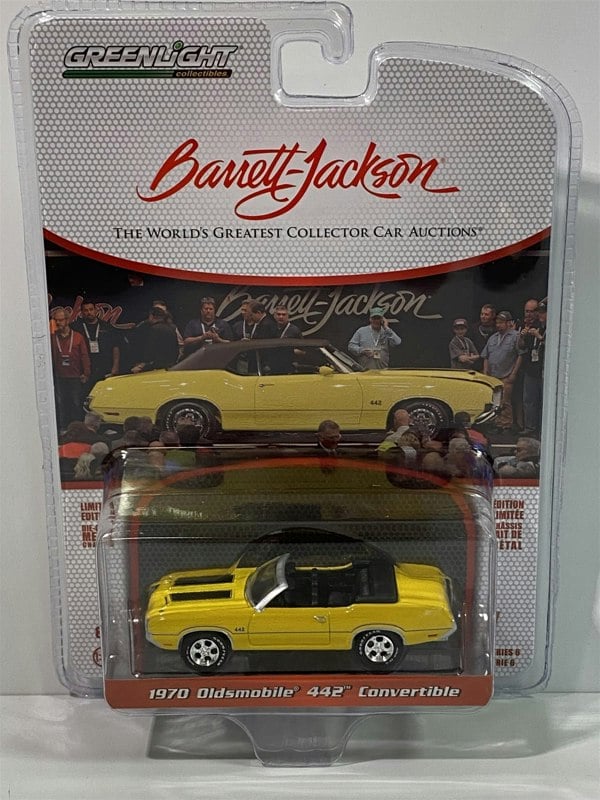 1970 oldsmobile 442 convertible yellow 1:64 scale greenlight 37220c