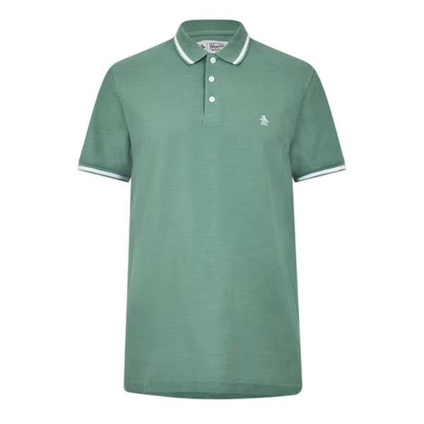 Original Penguin Mens Regular Short-Sleeved Polo Shirt - Oil Blue - 