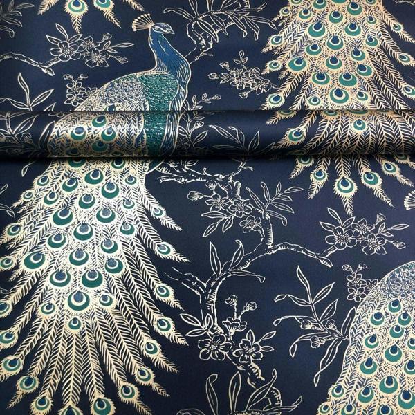 Peacock Navy Wallpaper - Rs image 3