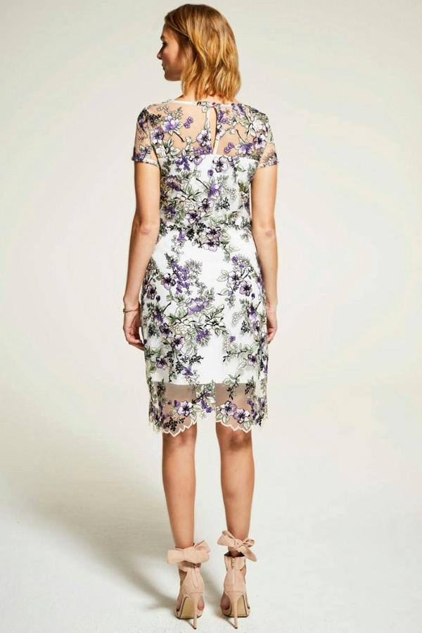 HotSquash Embroidered Cap Sleeve Party Dress