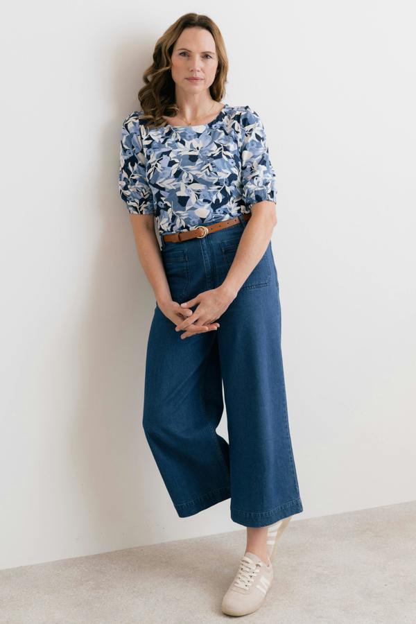 Lily & Me Meadow Printed Jersey Top Navy