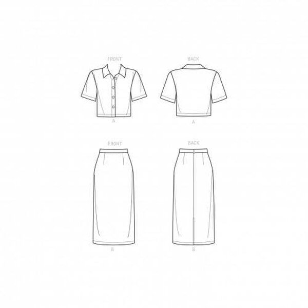 New Look Sewing Pattern 6697, Tops, Shirts, Skirts for Women, A (6-8-10-12-14-16-18) - Easy