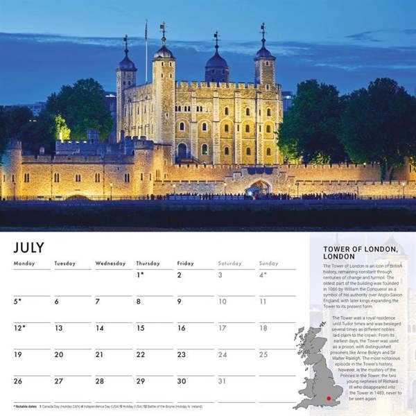 A Tour Of Britain Calendar 2027, Wall Calendars, Month To View, Travel, Gift