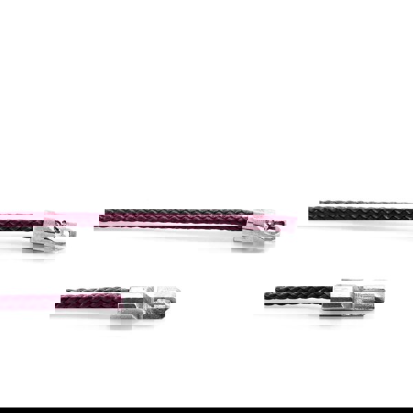 Anchor & Crew Aubergine Purple Talbot Silver and Rope Bracelet
