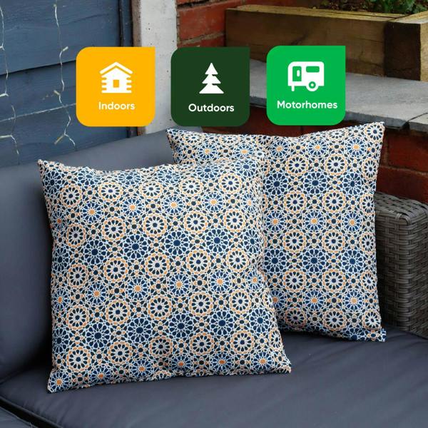 Gardenwize Pair of Outdoor Scatter Cushions – Casablanca Design